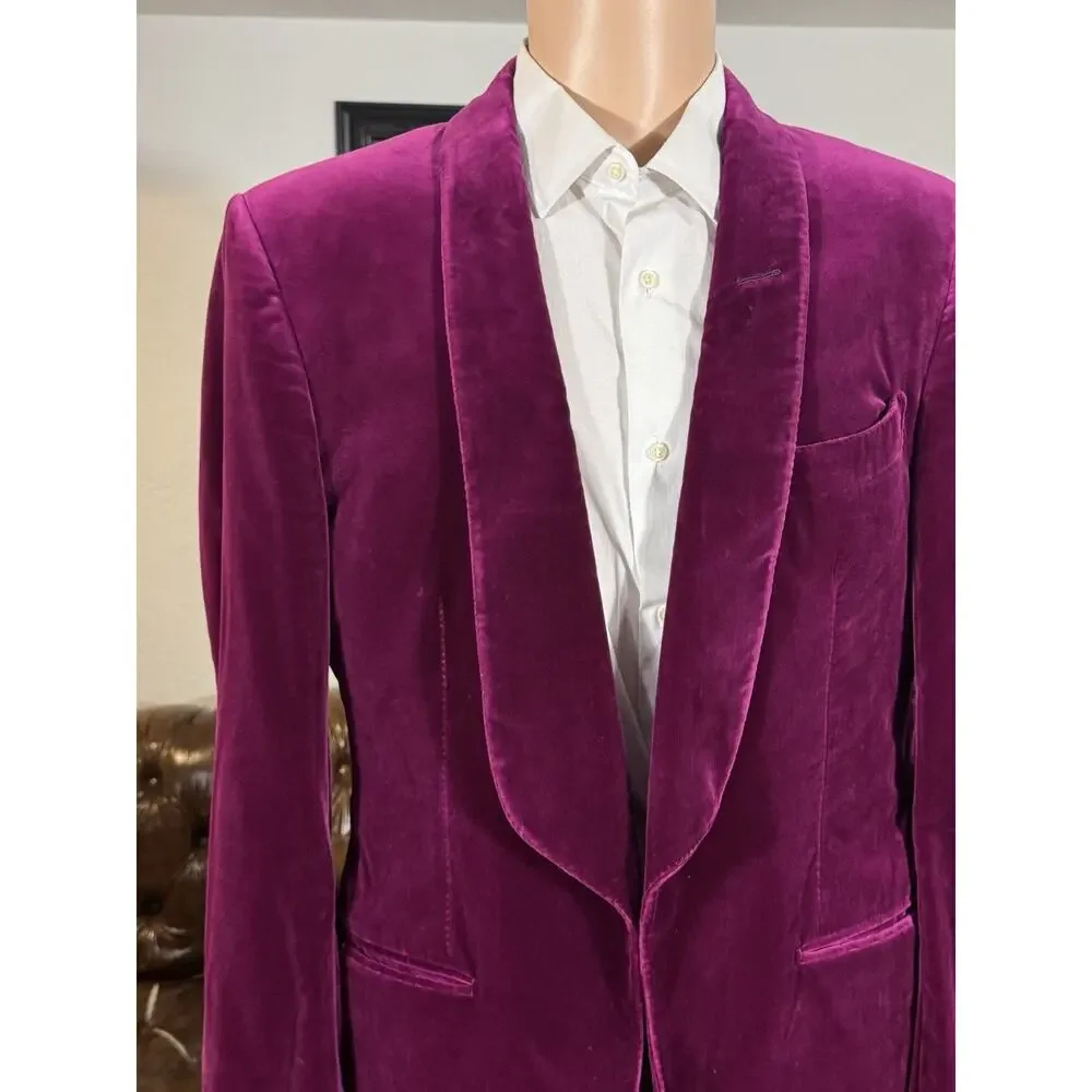 Tom Ford Fuschia Pink Velvet Shawl Lapel Collar Dinner Jacket Tuxedo 52 42R US